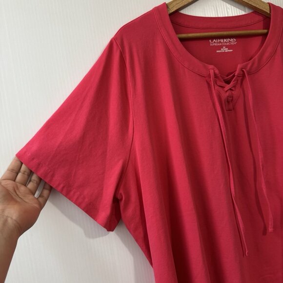 Catherines T Shirt Womens Sz 2X 22/24W Suprema Collection Short Sleeve Hot Pink - Picture 15 of 15